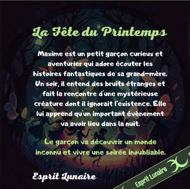 Résumé au dos du livre La Fête du Printemps